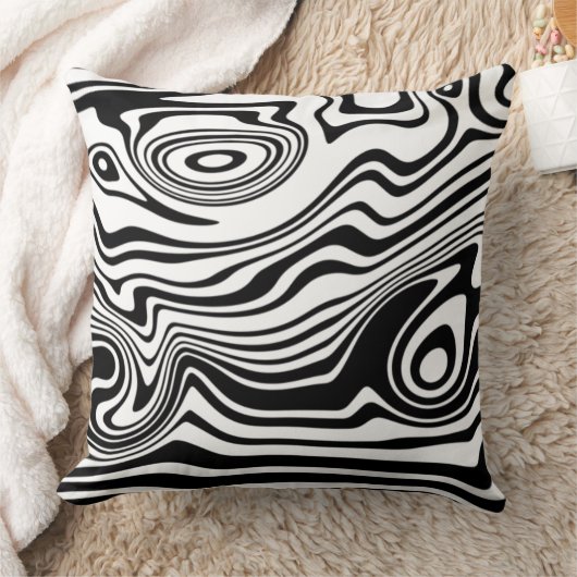 白黒波形ストライプの装飾用クッション色の選択 クッション (ブランケット)