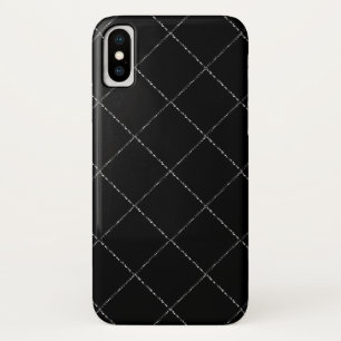 白黒波形ダイヤモンドチェックiPhone Xケース iPhone X ケース