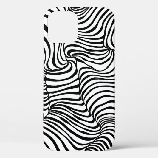 白黒波線抽象芸術ゼブラ Case-Mate iPhoneケース (裏面)