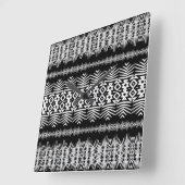 白黒泥布 スクエア壁時計 (傾斜)