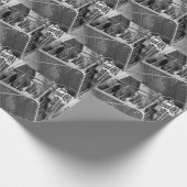 白黒洗濯の写真を乾燥する下着 ラッピングペーパー (角)