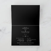 白黒洗練されたミニマル写真葬儀 ノートカード (内部)