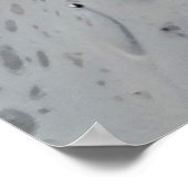 白黒流体大理石抽象芸術グレーシルバー ポスター (角)