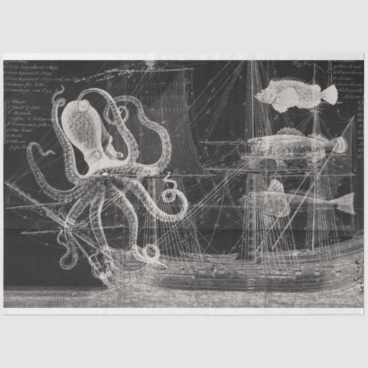 白黒海ヴィンテージアンティーク分離 薄葉紙 (正面)