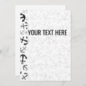 白黒海洋いかりパターン発表 案内状 (正面/裏面)