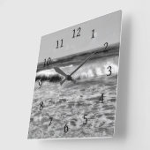 白黒海海の写真177 スクエア壁時計 (傾斜)