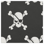 白黒海賊スカル ファブリック (クローズアップ)