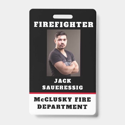 白黒消防士 バッジ (正面)