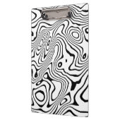 白黒液スワール抽象デザイン クリップボード (左)