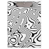 白黒液スワール抽象デザイン クリップボード (正面)