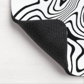 白黒液スワール抽象デザイン マウスパッド (コーナー)