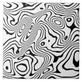 白黒液渦抽象デザイン タイル (正面)