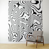 白黒液渦抽象デザイン タペストリー (インサイチュ)