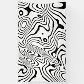 白黒液渦抽象デザイン 横断幕 (縦)