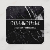 白黒混合大理石 スクエア名刺 (正面)
