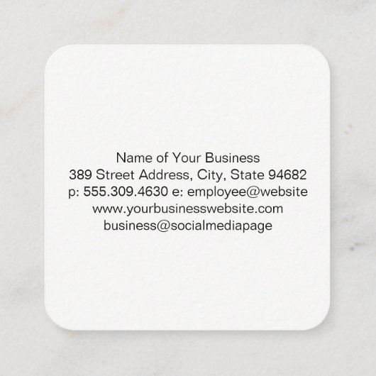白黒混合大理石 スクエア名刺 (裏面)