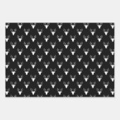 白黒混素朴合型鹿ウッズプレイド ラッピングペーパーシート (正面2)