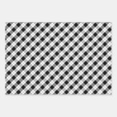 白黒混素朴合型鹿ウッズプレイド ラッピングペーパーシート (正面)