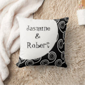 白黒渦巻きモノグラ結婚ムのキープスピロー クッション (ブランケット)