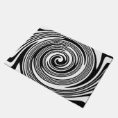 白黒渦巻くパターン ドアマット (アングル)