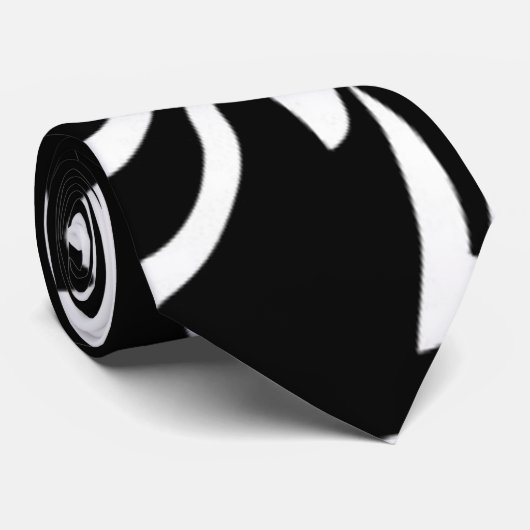 白黒渦巻形のなタイ ネクタイ (ロール)