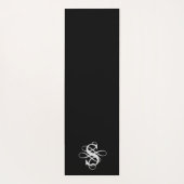 白黒渦巻形のイニシャルモノグラム ヨガマット (裏面)