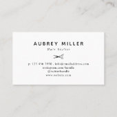 白黒渦巻形のスクリプトシザーズ美容師 名刺 (裏面)