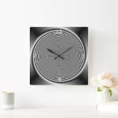 白黒渦巻>柱時計 スクエア壁時計 (ホーム)