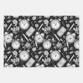 白黒漫画パターン ラッピングペーパーシート (正面3)