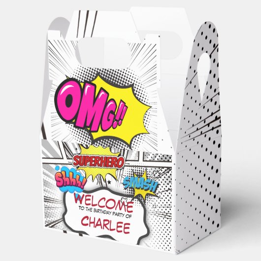 白黒漫画ブックバースデーパーティー フェイバーボックス (オープン)