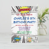 白黒漫画ブックバースデーパーティー 招待状 (スタンド正面)