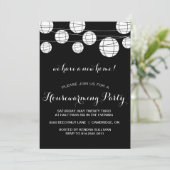 白黒灯具引っ越し祝いパーティーパーティの招待状 招待状 (スタンド正面)