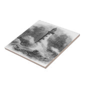 白黒灯台エッチング タイル (側面)