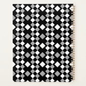 白黒灰色の正方形の幾何学的 プランナー手帳 (裏面)