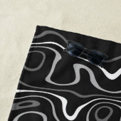 白黒灰色ダマスカス抽象芸術スワーズモノグラム ビーチタオル (インサイチュ)