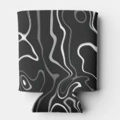 白黒灰色ダマスカス抽象芸術スワーズモノグラム 缶クーラー (裏面)