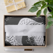 白黒点々のある波 薄葉紙 (ギフト)