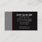 白黒点検の赤のストライプの名刺 名刺 (正面)