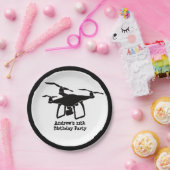 白黒無人イラストレーション誕生会 ペーパープレート (パーティー)