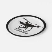 白黒無人イラストレーション誕生会 ペーパープレート (アングル)