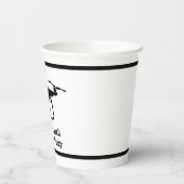 白黒無人機イラストレーション誕生会 紙コップ (左)