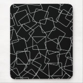 白黒無秩序な正方形 マウスパッド (正面)