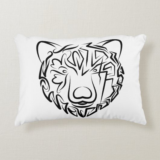 白黒熊 アクセントクッション (正面)