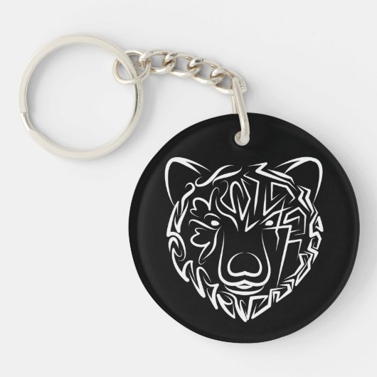 白黒熊 キーホルダー (正面)