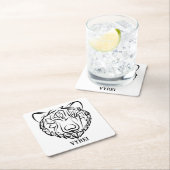 白黒熊 スクエアペーパーコースター (インサイチュ)