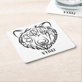 白黒熊 スクエアペーパーコースター (アングル)