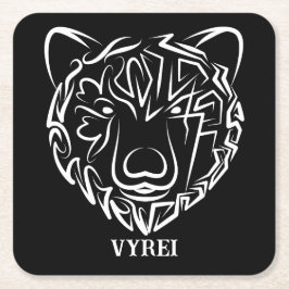 白黒熊 スクエアペーパーコースター