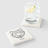 白黒熊 ストーンコースター (横)