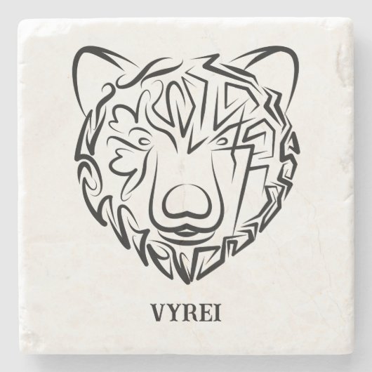 白黒熊 ストーンコースター (正面)