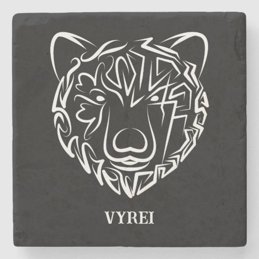 白黒熊 ストーンコースター (正面)